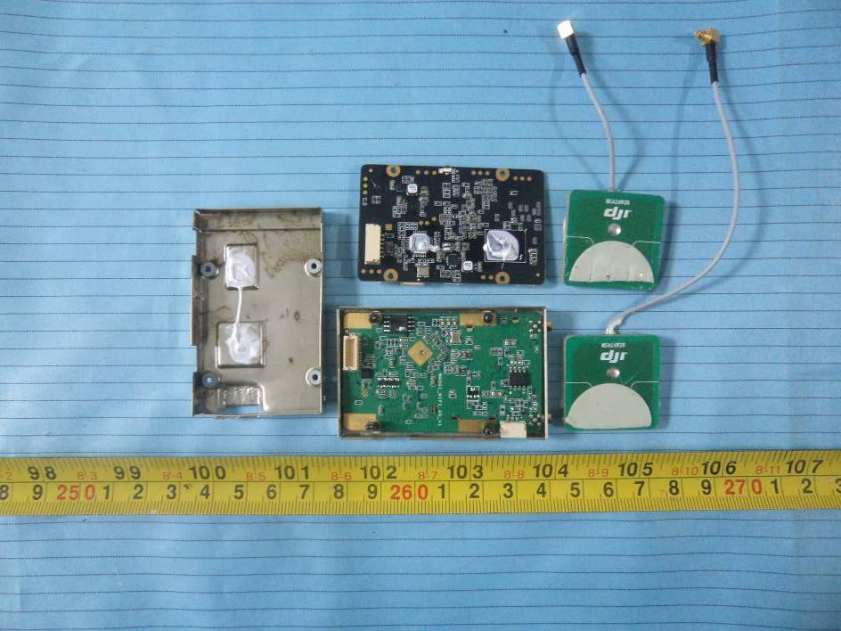 Dual-PCB setup with GPS patch antennas.