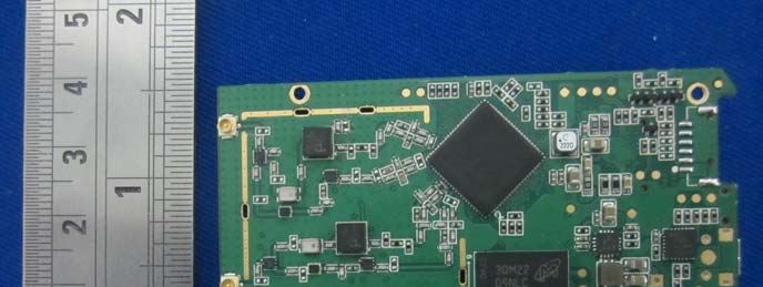 Central SoC and Power Components on PCB.