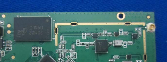 PCB with Trace Antenna for RF Communication.