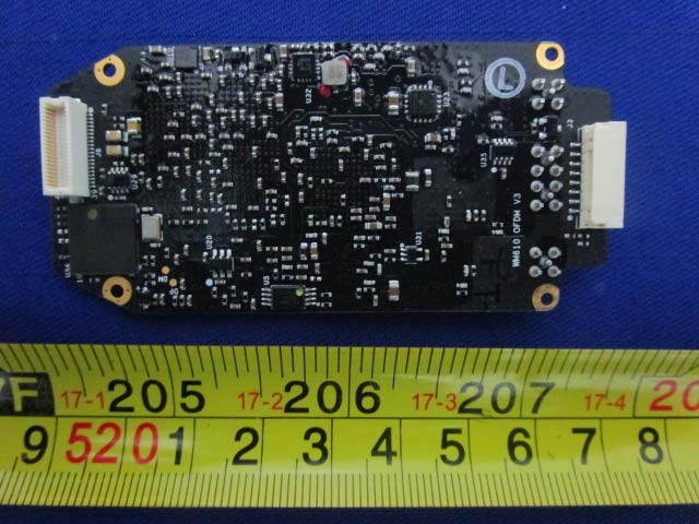 Densely populated PCB with modular connection ports.
