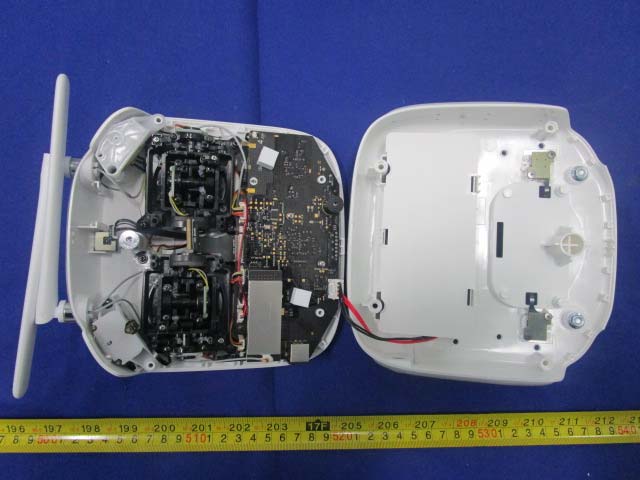 Drone controller PCB with RF shielding and control stick interfaces.