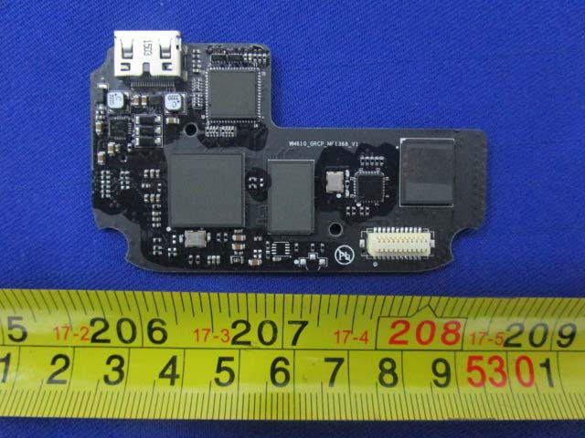 Compact PCB with integrated processing, memory, and connectivity interfaces.