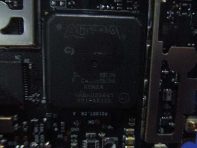 Altera FPGA on densely populated PCB for flight control tasks.