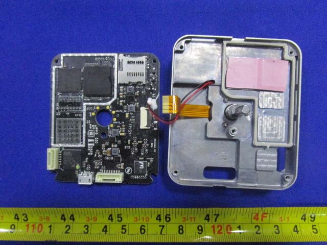 Main PCB with SoC, memory, and robust EMI/RFI shielding.