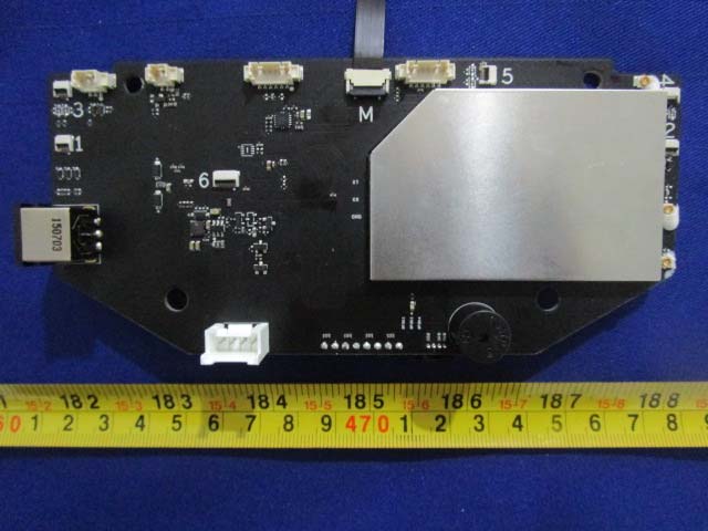 Central controller PCB with large EMI shield and modular FPC connectors.