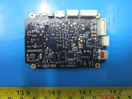 Sensor and control PCB with power regulation and multiple connectors.