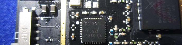 Detail of TI CC1200 RF transceiver and RF signal path.