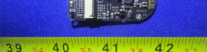 Subsystem interface PCB with large FPC connector and crystal oscillator.
