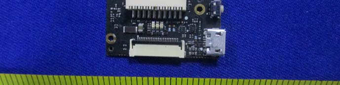 Interface PCB with dual FPC connectors and micro-USB for modular subsystem links.