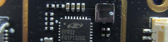 EFR32 wireless SoC section with RF passives and connector
