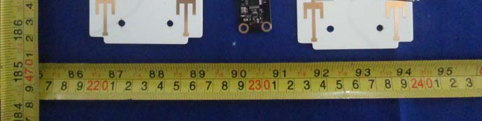 Dual PCB antennas with RF module for wireless communication.