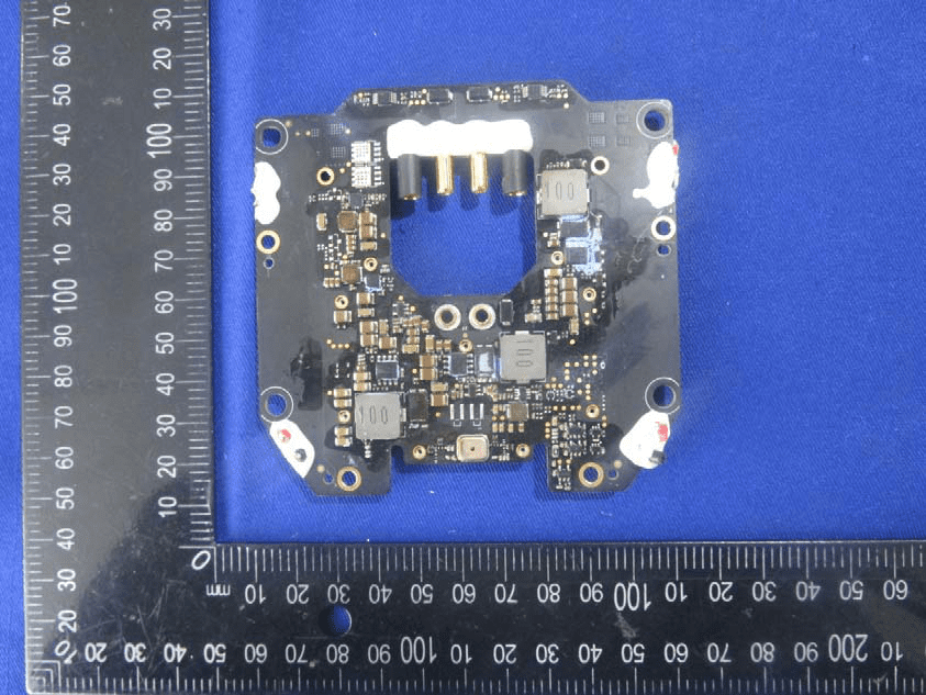 Motor control/power regulation PCB with inductors and modular connectors.