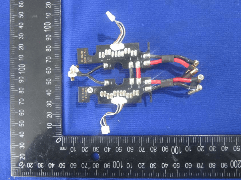 Power distribution/current sensing boards for motor power delivery.