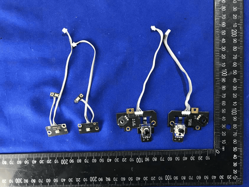 Modular sensor boards with optical/IR elements and robust connectors.