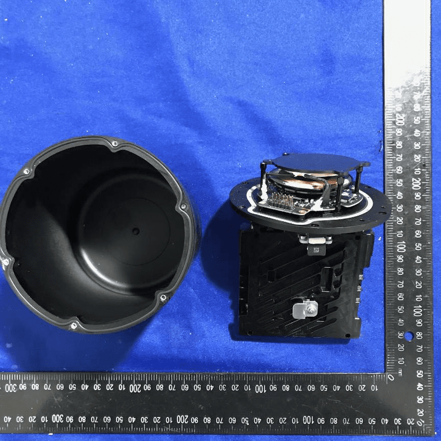 Multi-layer PCB stack with antenna integration and robust mechanical frame.