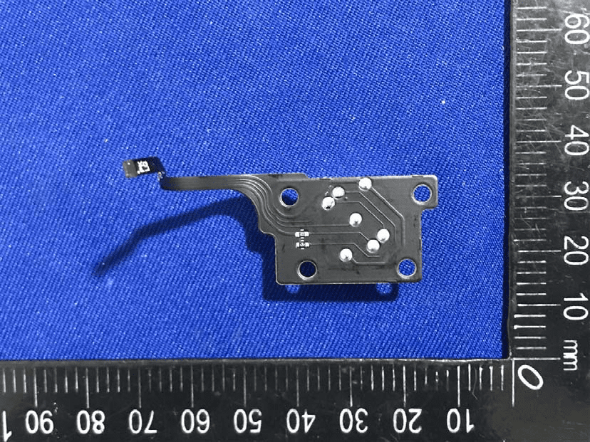 Simple interface PCB for button or sensor input with flex cable.