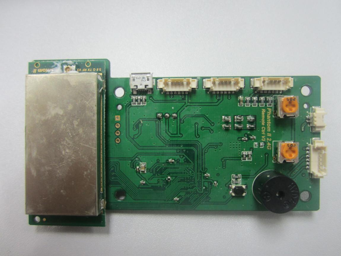 Compact PCB with 2.4GHz Trace Antenna and Micro USB Port.