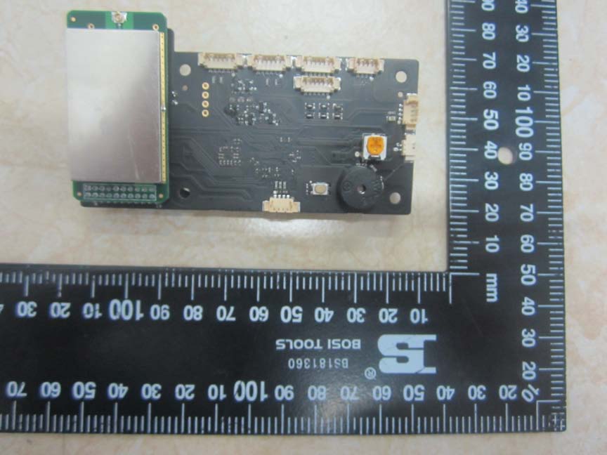 Multi-layer PCB with RF shielding and modular connectors.