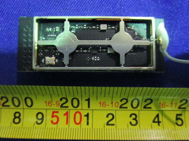 PCB with coaxial cable and EMI shielding for RF communication.