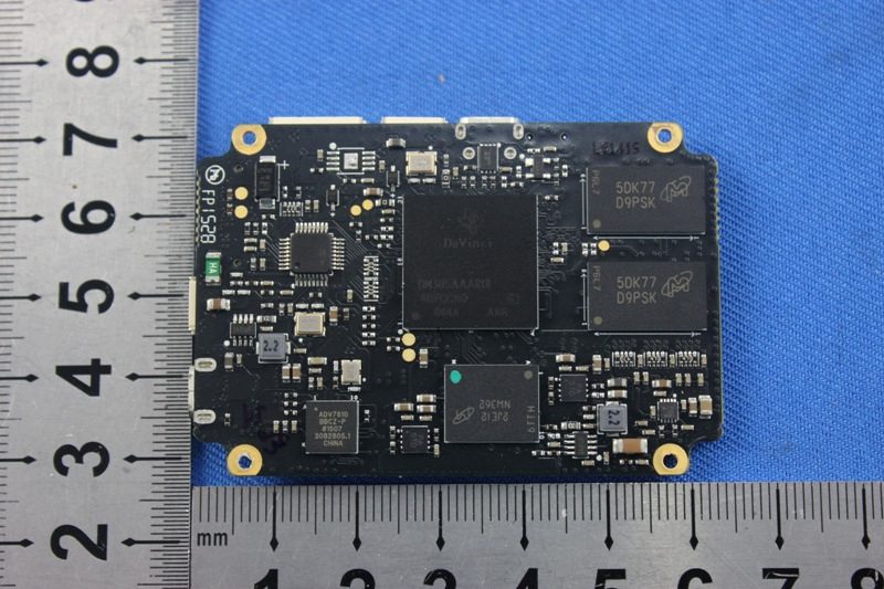PCB with DaVinci processor, DDR memory, HDMI transmitter.