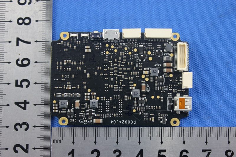 PCB highlighting connectors, micro USB, power regulation circuits.