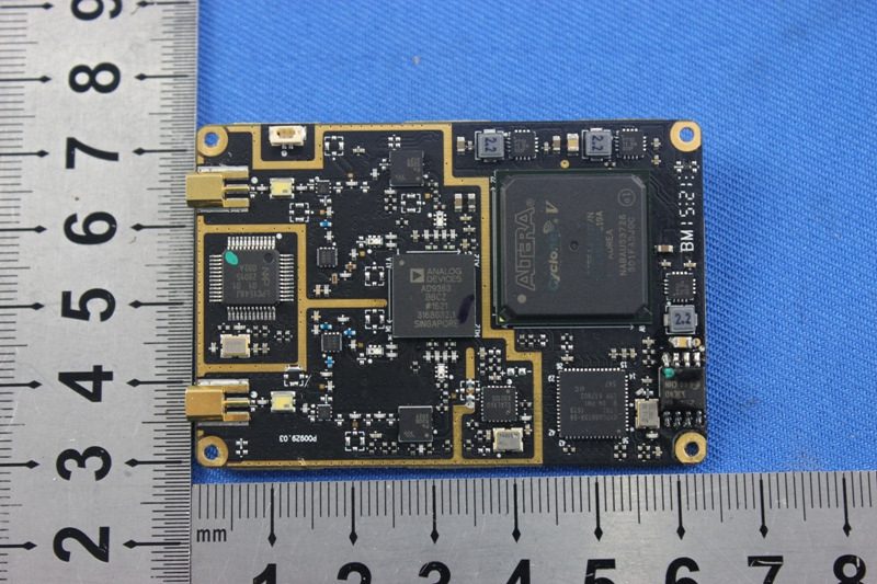 Cyclone IV FPGA and AD9361 RF transceiver on high-quality PCB.