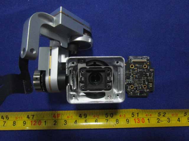 Camera/gimbal PCB with ISP, gimbal controller, and sensor assembly.