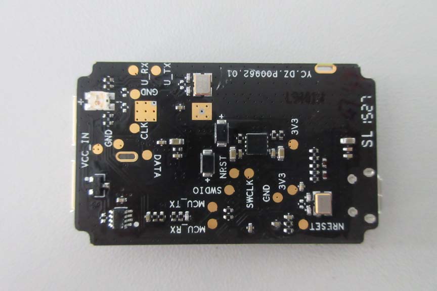 Control module PCB with debug, power, and interface connectors