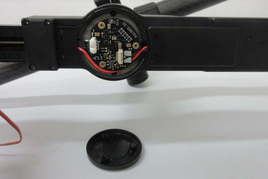 Arm section PCB with modular connectors and motor control circuitry.