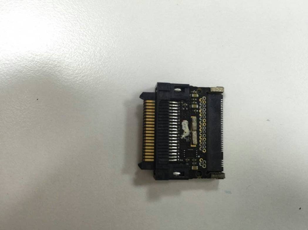 High-density edge connector and signal conditioning components.