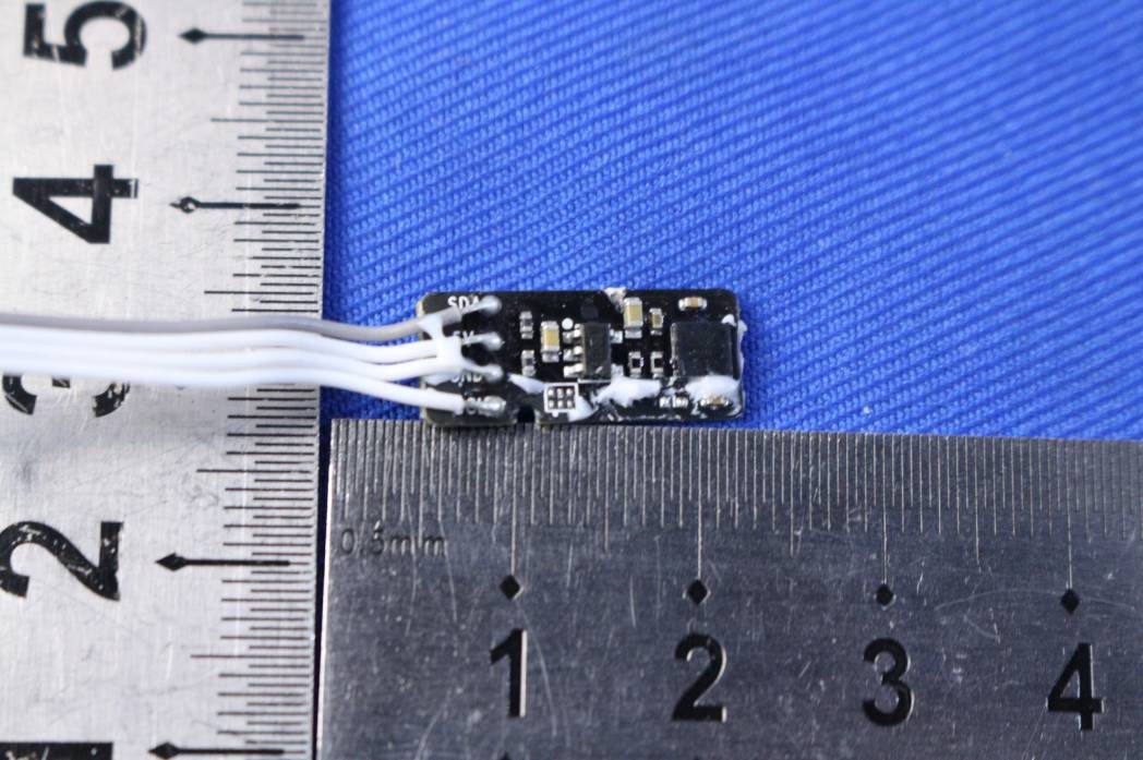 Sensor interface PCB with direct wire connections.