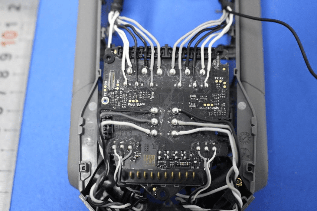 Motor controller PCB with high-current paths and robust power components.