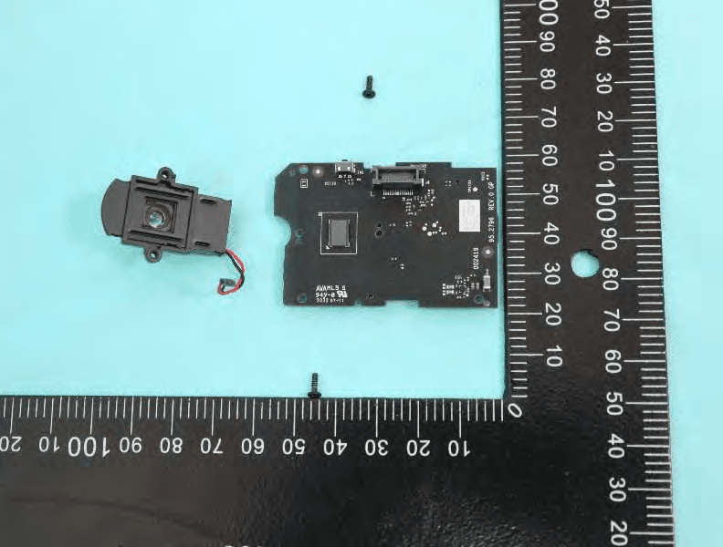 Camera module with image sensor and main video processor.