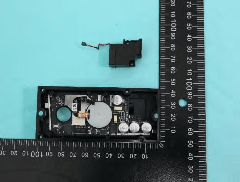 PCB with shielded SoC, modular speaker, and FPC connections.