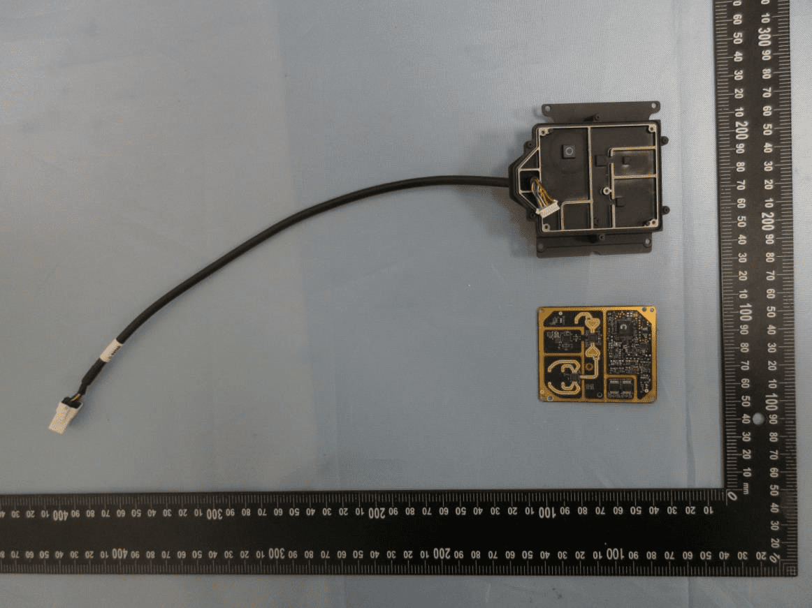 PCB with integrated antennas and modular cable harness.