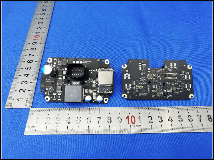 Control and RF modules with shielded wireless transceiver and multi-pin connector.