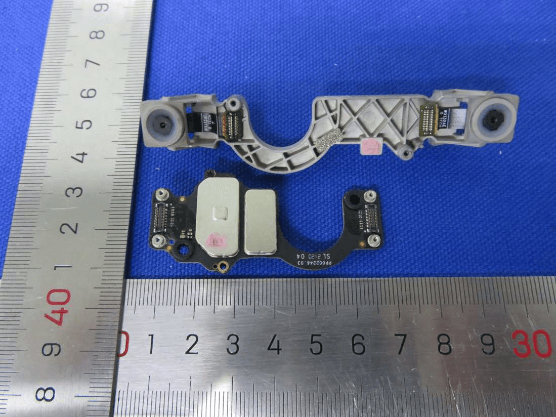 Stereo camera module assembly with shielded signal processing PCB for vision/navigation.