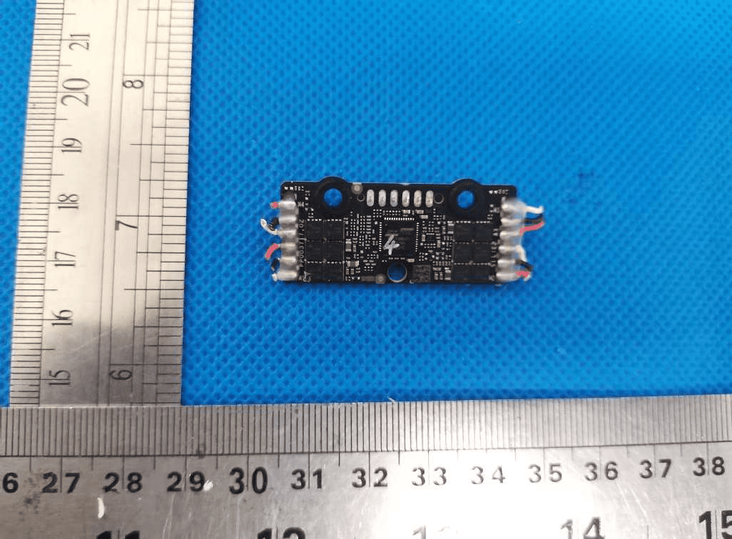 Brushless motor controller PCB with high-current MOSFETs and dedicated MCU.